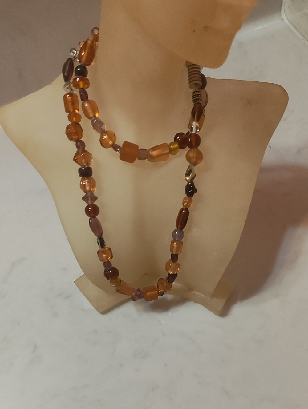 Amber-Tone Multi-Bead Long Necklace - Women Jewelry